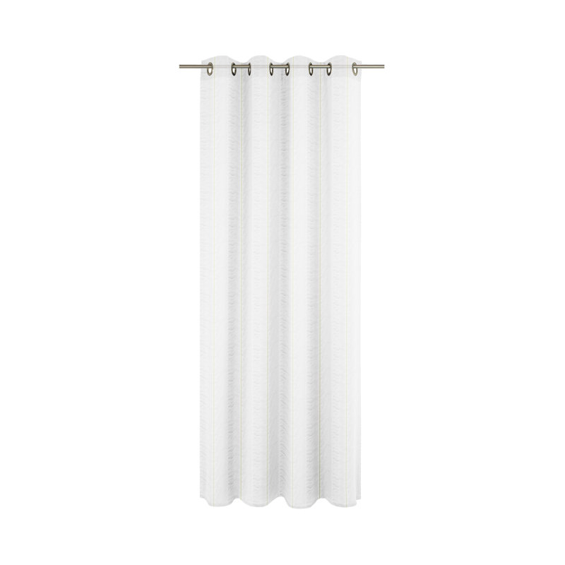 Canadice Semi Sheer Curtain Single Panel, 600 W x 175 D cm, White