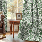 Breklyn Linen Textured 100% Blackout Floral Curtains Room Darkening Thermal Insulated Grommet Curtains