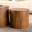 Ensemble de 2 tables basses gigognes rondes en bois pour table ronde et moderne-446235573