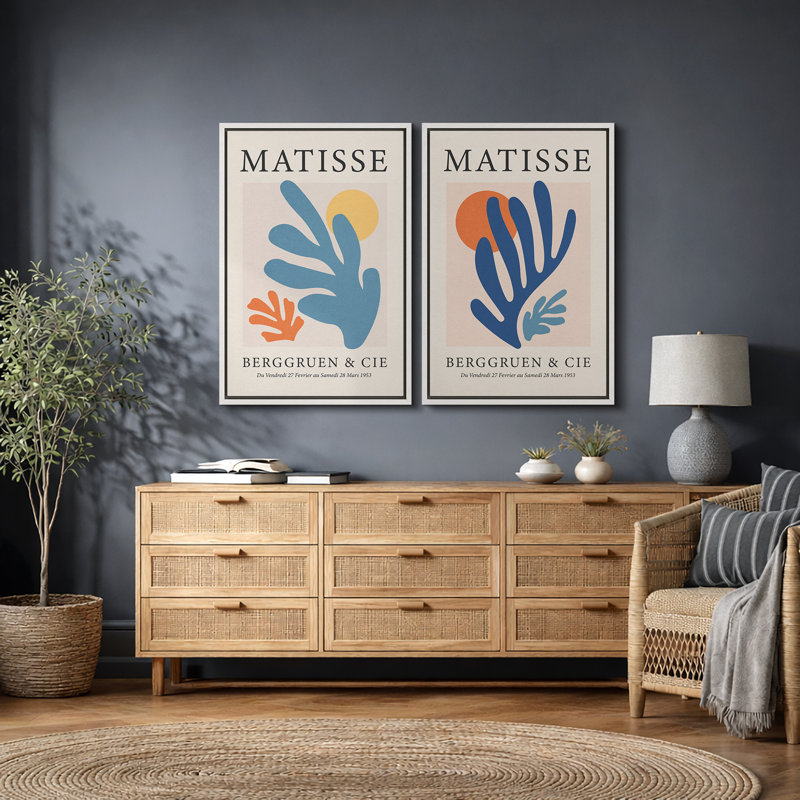 Oeuvre d'art classique "Henri Matisse Berggruen And Cie, H 36 po x l 48 po x P 1,5 po, Blanc