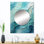 Aqua Blue And White Serenity Swirl I - Abstract Spirals Large Mirror, Modern Unique Wall Mirror Decor, Printed Metal Art
