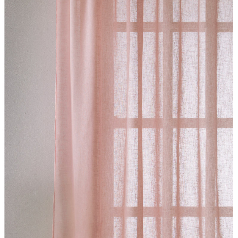 Roehit Sheer Curtain Pair, Blush, 140cm Width x 183cm Drop