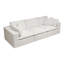 Canapé modulaire en velours côtelé modulaire 2 pièces 78,8 * 39,4 "sans assemblage, canapé comprimé pour salon / chambre à coucher / appartement, blanc-964033899-964033893