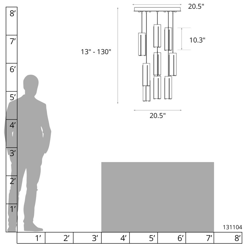 Exos 9 - Light Cylinder Pendant, Bronze, 13" - 130", Opal