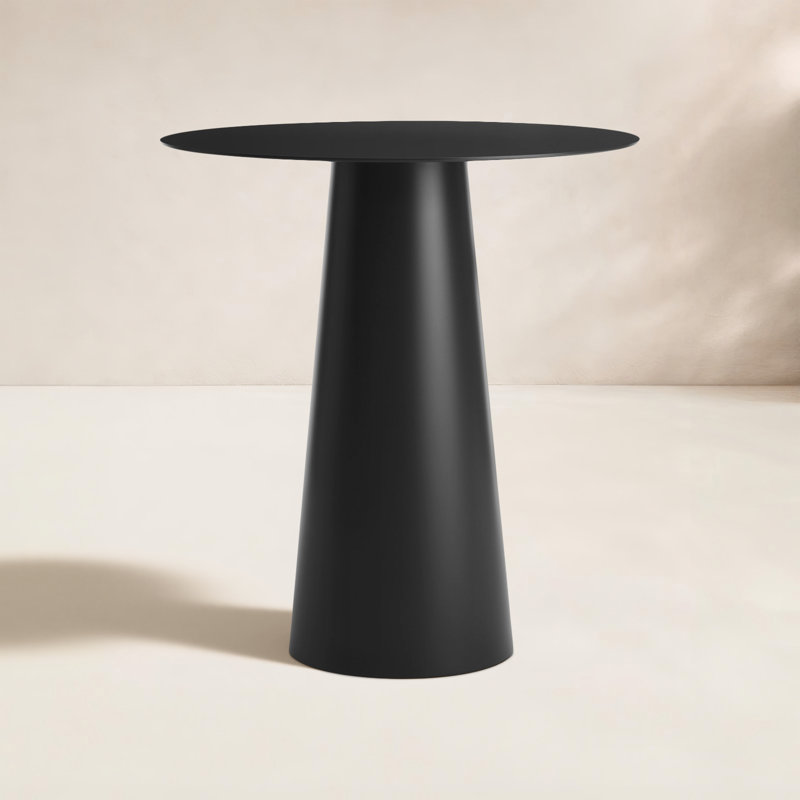 Circula Round Metal Dining Table, Bar (40" Height), Oblivion, 36" W x 36" L