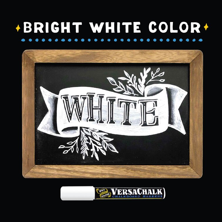 VersaChalk White Chalkboard Chalk Markers - Wet Erase Dustless Chalk Ink  Paint Marker for Blackboard, Dry Erase White Board, Chalkboard Sign (BOLD  5mm, 10/SET)