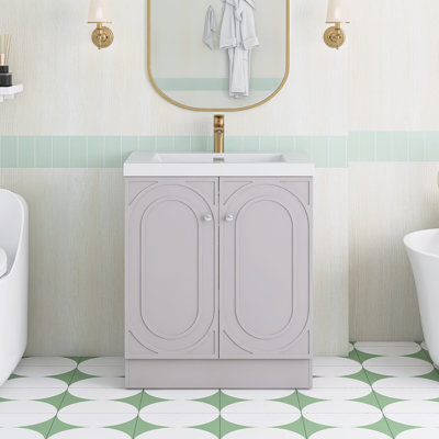 Ensemble de meuble-lavabo autoportant 29,5 po avec plateau en résine 29,5 po