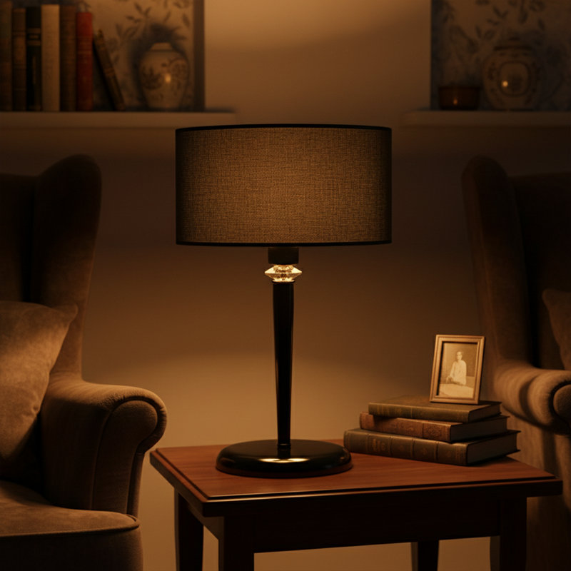 Lampe de bureau 1 lumière Calla, Noir, Encre