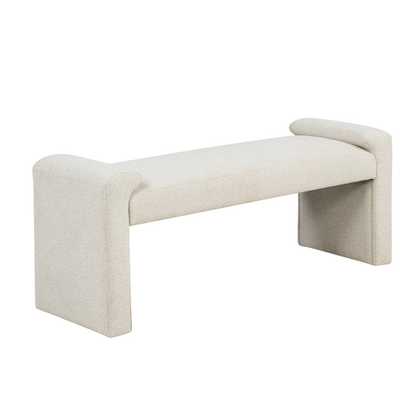 Linn 50” Waterfall Fully Upholstered Bench , Tan
