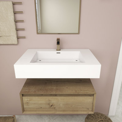 Ensemble de meuble-lavabo mural simple 30 po Alysa