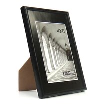  Modern 16x26 Picture Frame Black Wood Real Glass