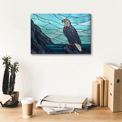  'Stained Glass Eagle' by Rich Monet Canvas Wall Art, 18" x 12"