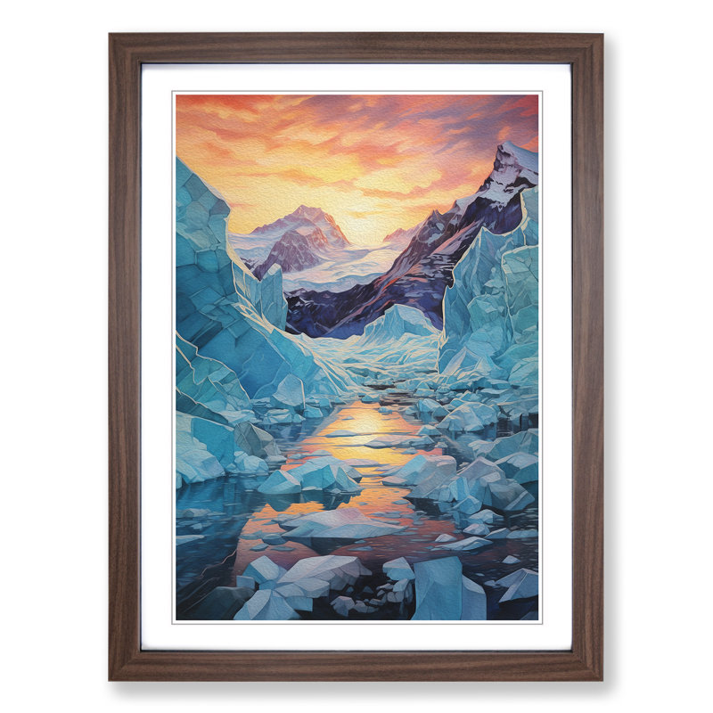 Glacier Informel - Framed Print, Walnut, 64cm H x 46cm W x 2cm D