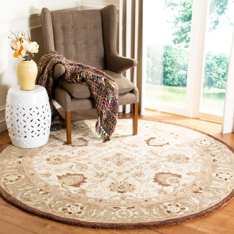 Tingley Hand Tufted Wool Oriental Rug, Round 4'