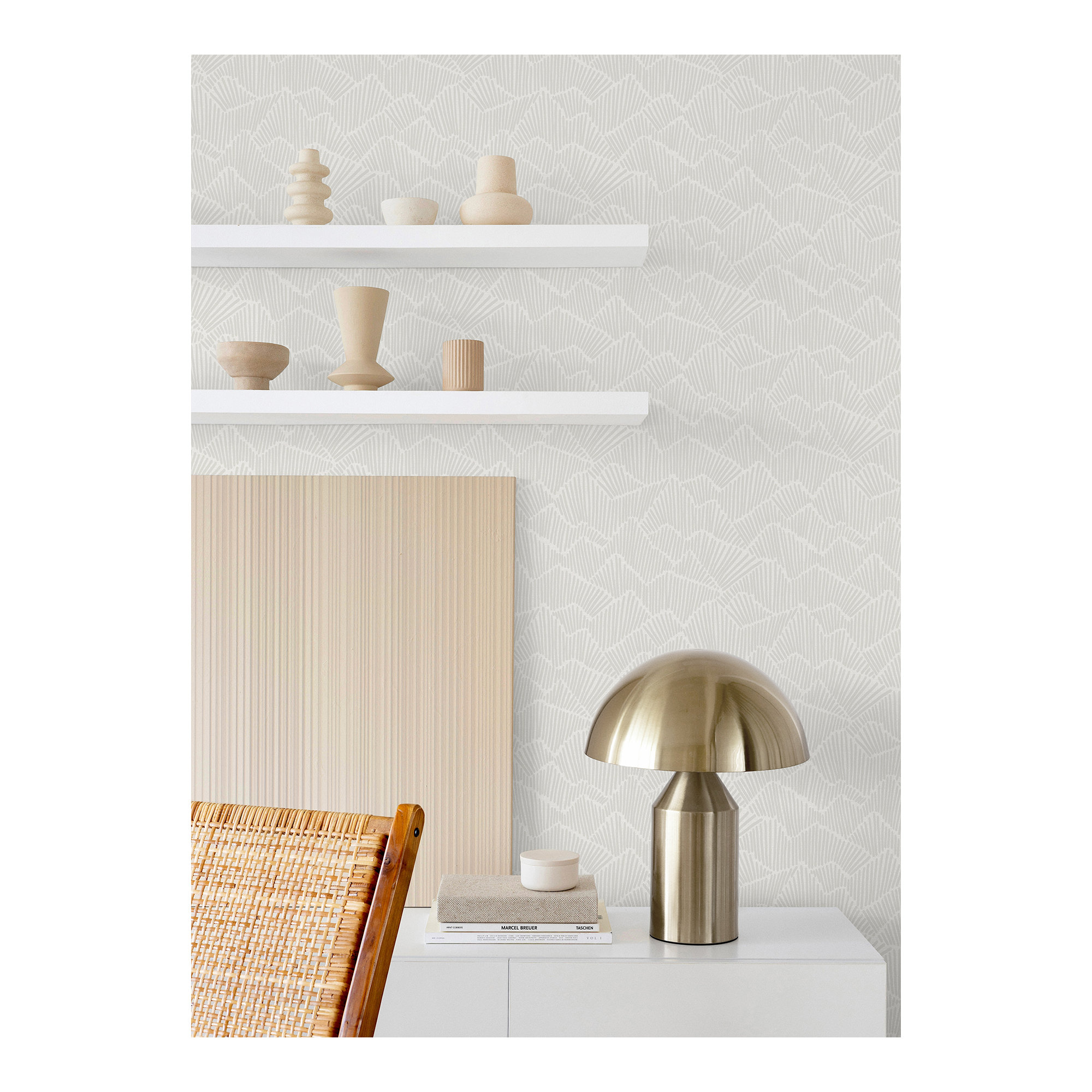 Adames Modern Peel & Stick Geometric Wallpaper, Gray
