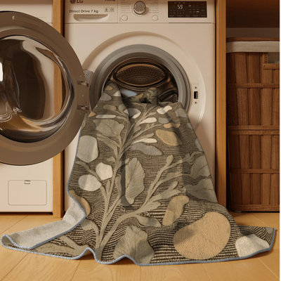 Tapis brun lavable à la machine