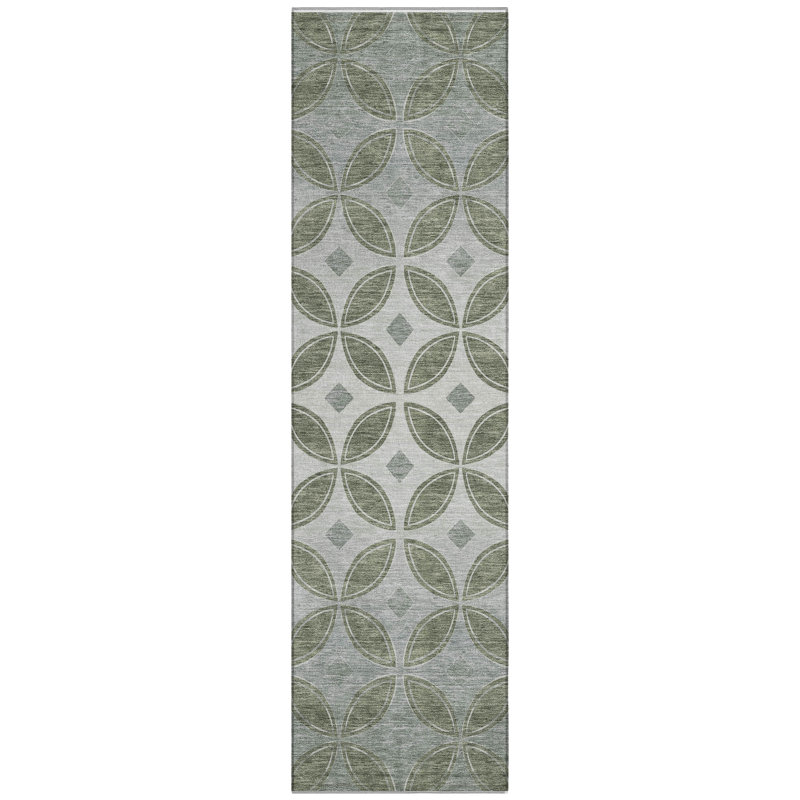 Machine Washable Indoor/Outdoor Lockway ACN2423 Geometric Rug, Runner 2'3" x 7'6"