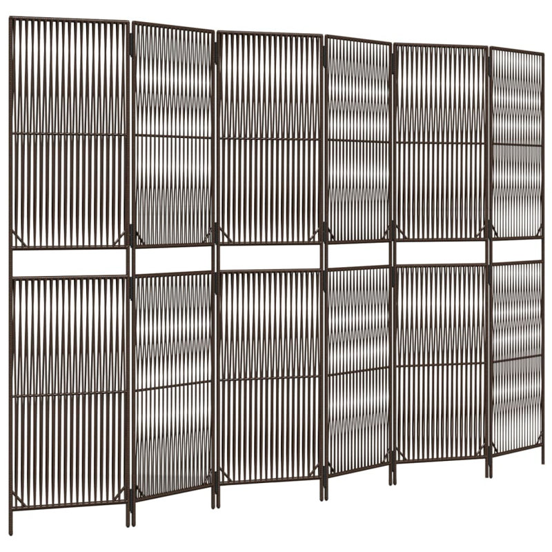Alexaray Folding Room Divider, 6, Brown, 200cm H x 294cm W