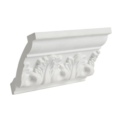 3-1/8 in x 3-5/8 in x 6 in Long Acanthus Polyurethane Crown Moulding Sample