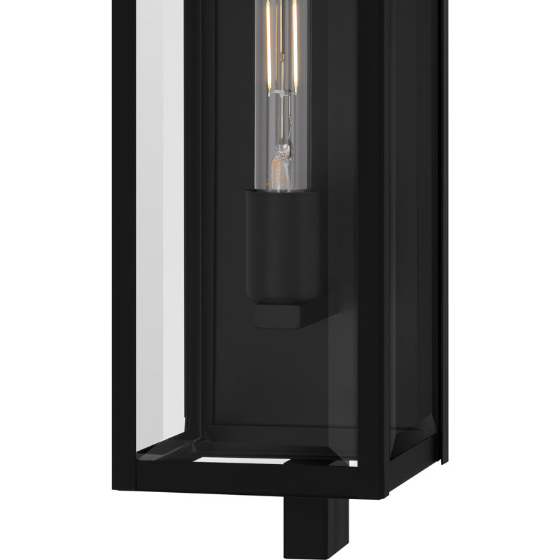 Dale 1-Light Matte Black Outdoor Wall Lantern, 26" H x 5.5" W x 7.5" D