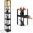 Modern Floor Lamp With Drawer, Shelves, And LED Bulb - Asian-Inspired Design For Living Room, Bedroom, And Office-1307910540