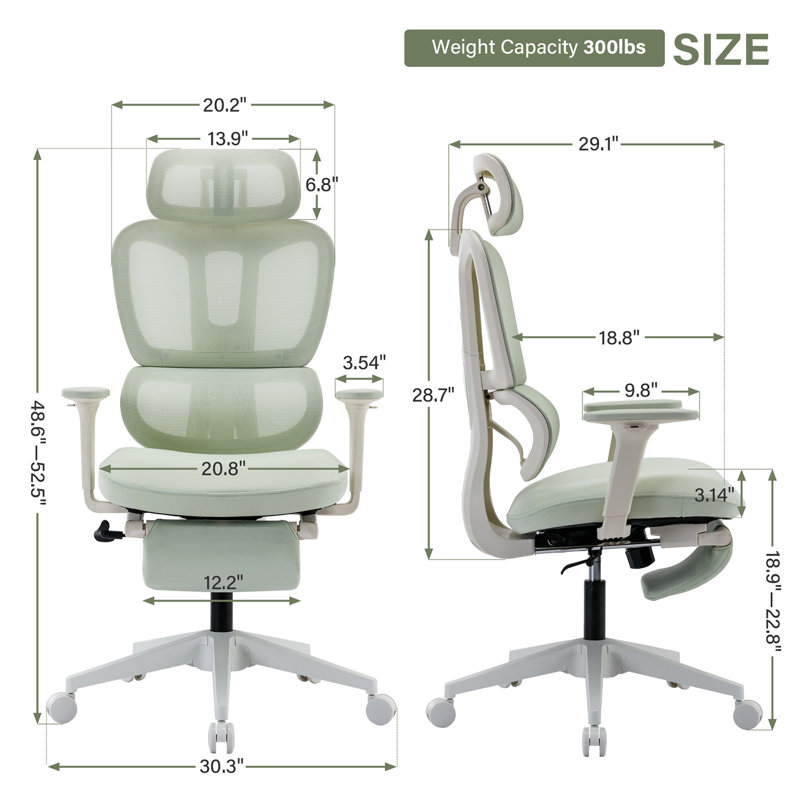 Chaise de bureau Milhollen, Vert