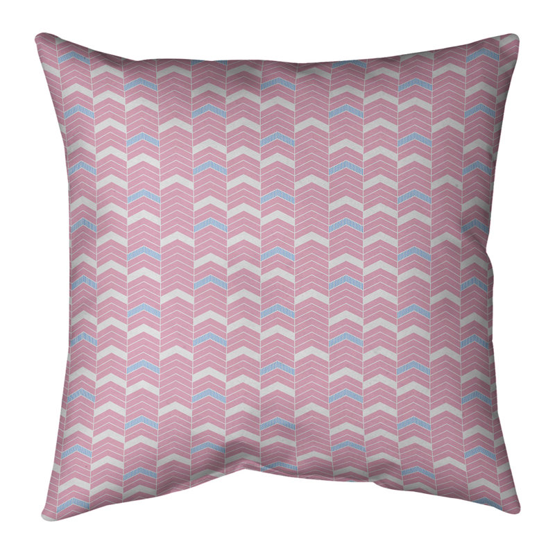 Housse de coussin Rhonda, 20 po x 20 po, Petit rose et bleu sarcelle, Faux lin