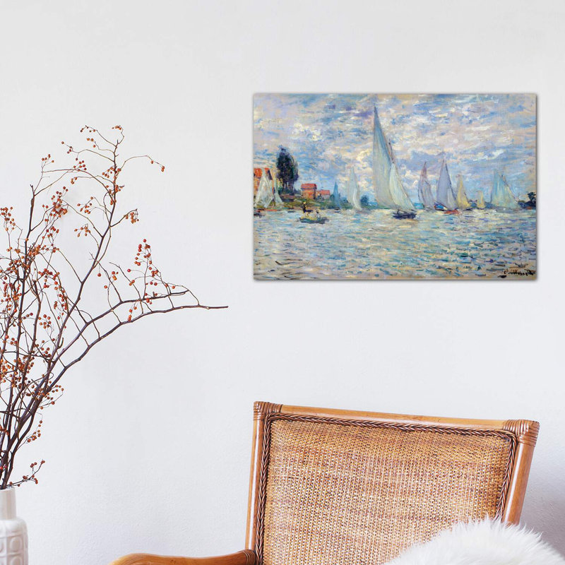 The Boats Regates An Argenteuil Painting by Claude Monet - Wrapped Canvas Painting, 30.48 cm H x 45.72 cm W