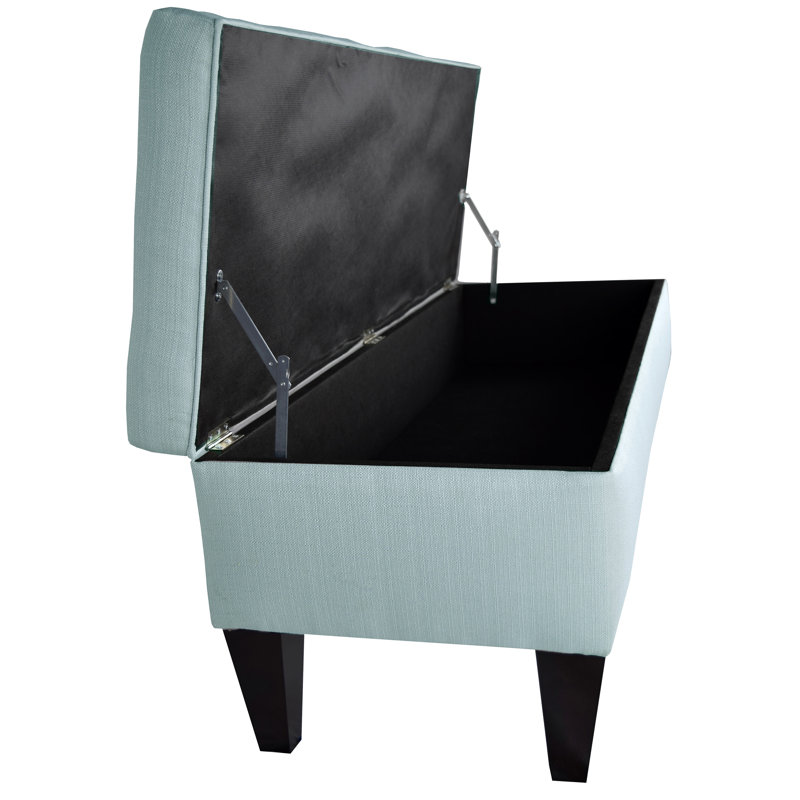 Banc de rangement à couvercle rabattable Gaither, Vert brume de mer