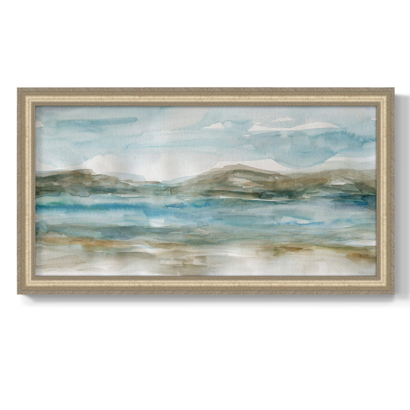 Peaceful Beach I - Reproduction de photo sur toile simple, H 25 po x l 45 po, Toile encadrée feuille d'argent antique