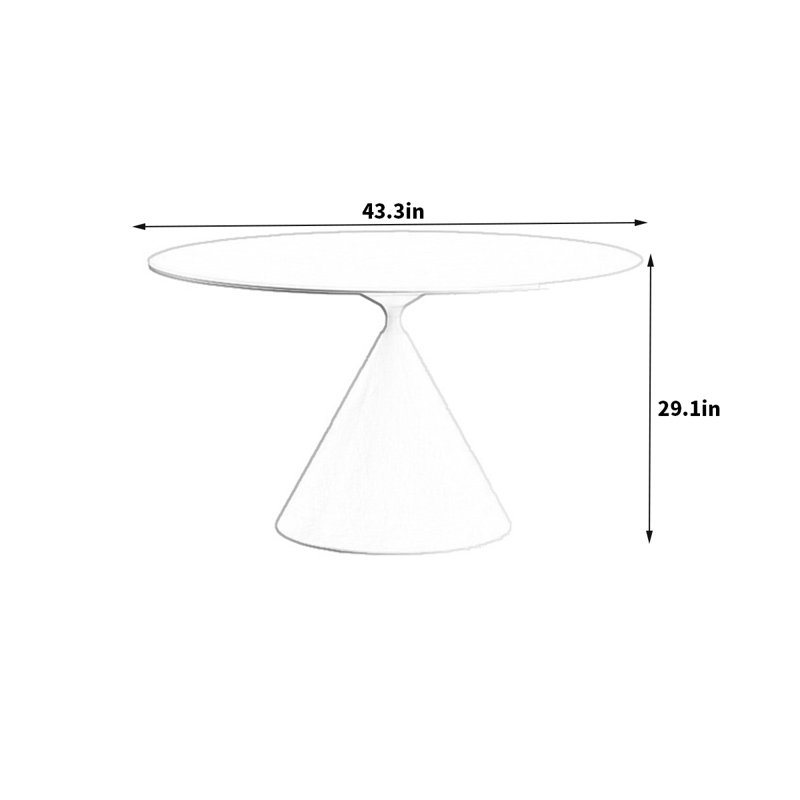 Shritan Round Dining Table, 29.1"H x 43.3"L x 43.3"W