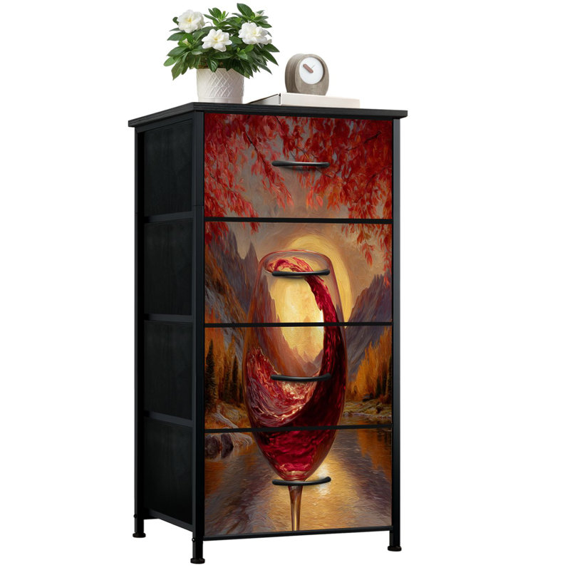 Commode pour chambre à coucher avec 4 tiroirs de rangement Dreameal