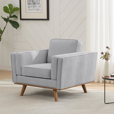 Inayat Chenille Armchair With Solid Wood Legs by George Oliver