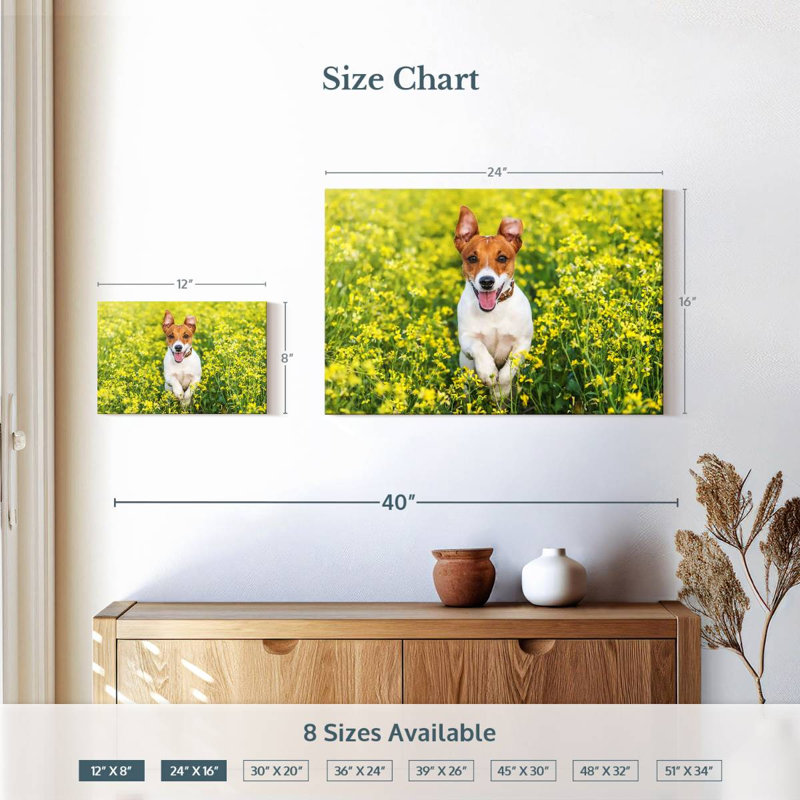 Happy Jack Russell, 16" H x 24" W
