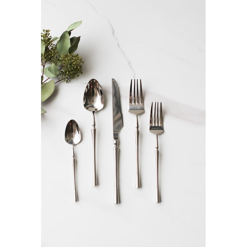 Couverts en acier inoxydable MILAN Mirror Silver (service pour 8)