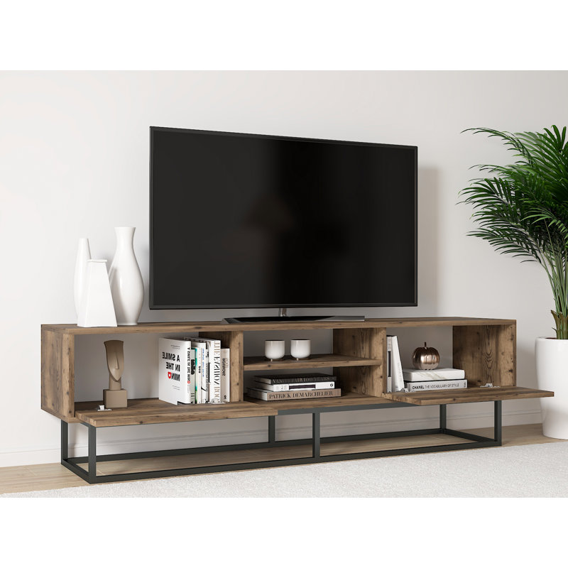 Fitzgibbon 71'' Iron Legs Media Console, Walnut