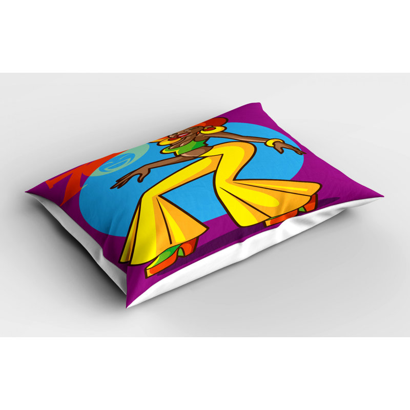 Taie décorative en microfibre de polyester brun / jaune, Grand lit