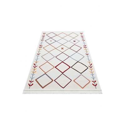 Tapis en coton tissé à plat de qualité supérieure, 4,0 x 5,9 pieds | 100% coton, 1,1 lb / pied carré | Sans velours, lavable à la machine à 86 ° F | Facile à nettoyer avec l'aspirateur et le détachant pour tapis | Idéal pour le salon, la chambre à coucher et la salle à manger