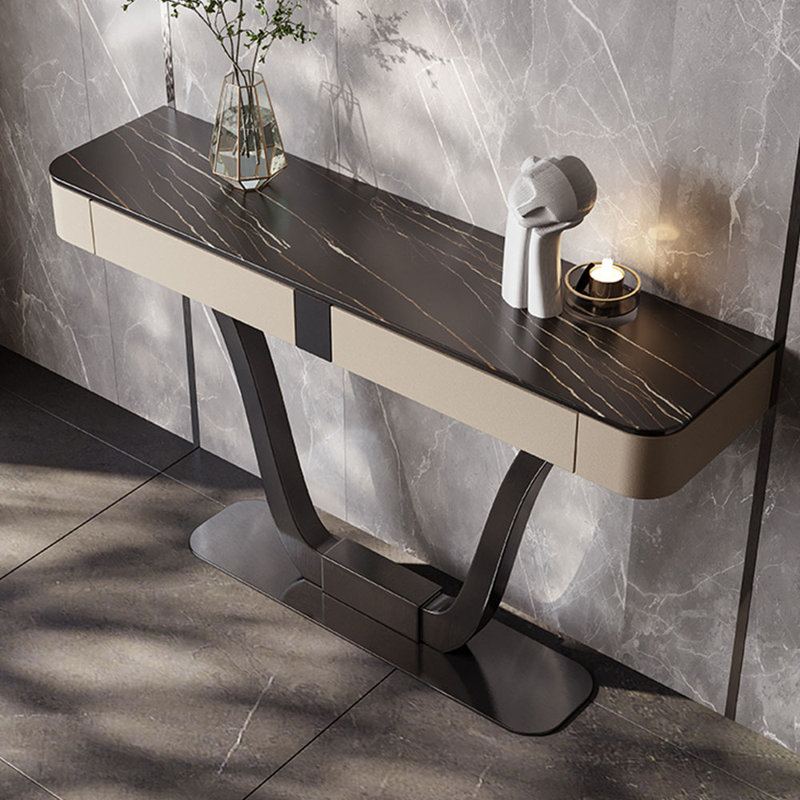 Console légère, luxueuse et moderne, Noir, H 35 po x l 47,2 po x P 13,8 po