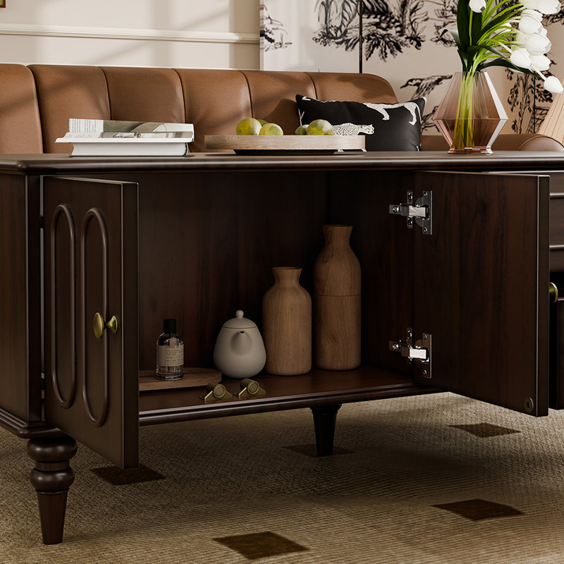 Light luxury retro solid wood coffee table