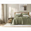 Ensemble de courtepointe matelassée en polyester 3 pièces, lin lavé, vert olive, grand lit/queen-136113787-136113793