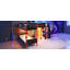 Lit superposé simple en forme de L avec lit mezzanine de jeu simple, bureau intégré, tablettes et DEL