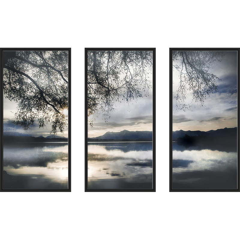 Staffelsee Lake - 3 pièces, reproduction sur toile, L 52,5 po x H 33,5 po
