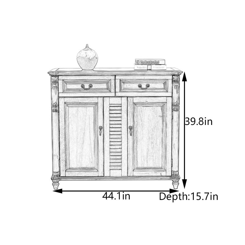 Solid Camphor Wood Entryway Cabinet