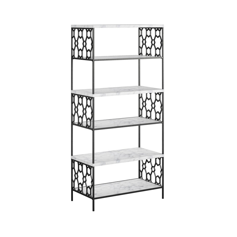 Delisca 158cm H x 74cm W Stainless Steel Etagere Bookcase