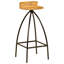 Cuyler Solid Wood Bar Stool with Steel Frame