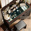 Table de coiffeuse noire 43,4 po, 11 lumières DEL réglables, 3