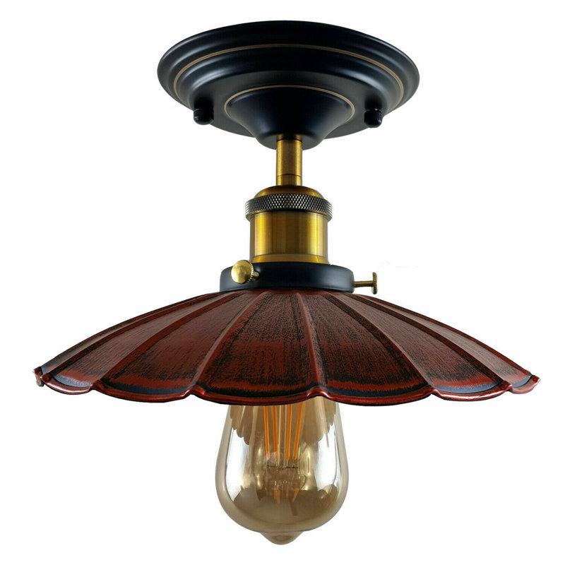 Kurth Semi Flush Mount, Rustic Red