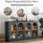 57.7'' Wide 4 - Door Filing Credenza Office Storage Cabinet With Glass Doors-984698670