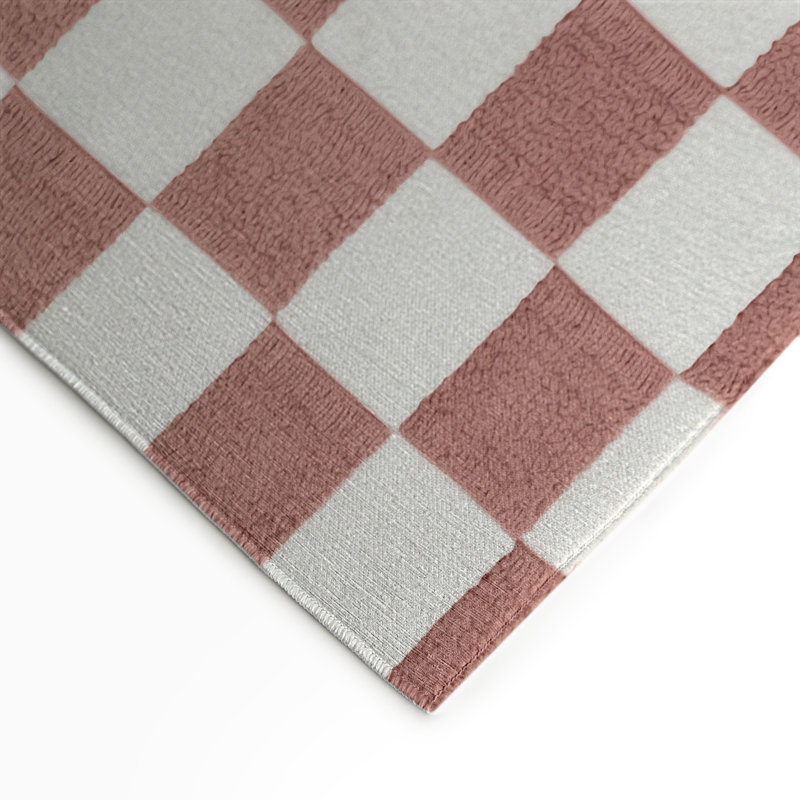 Tapis intérieur / extérieur blanc à carreaux, Rectangle 9 pi x 12 pi